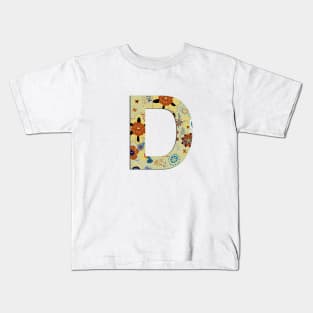 Monogram flowers letter D Kids T-Shirt